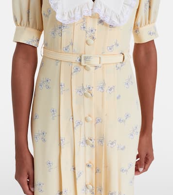 Lace-trimmed floral silk shirt dress | Alessandra Rich