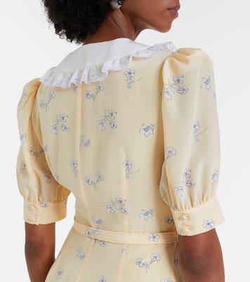 Lace-trimmed floral silk shirt dress | Alessandra Rich