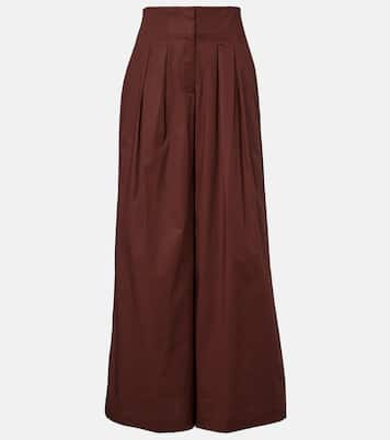 Cotton-blend wide-leg pants | Adriana Degreas