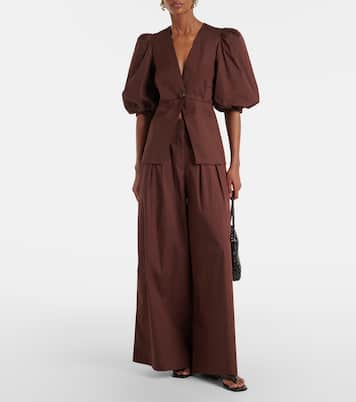 Cotton-blend wide-leg pants | Adriana Degreas