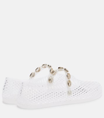 Iro embellished fishnet ballet flats | Ancient Greek Sandals