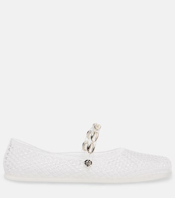 Iro embellished fishnet ballet flats | Ancient Greek Sandals