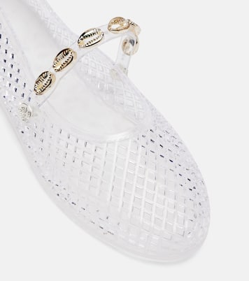 Iro embellished fishnet ballet flats | Ancient Greek Sandals