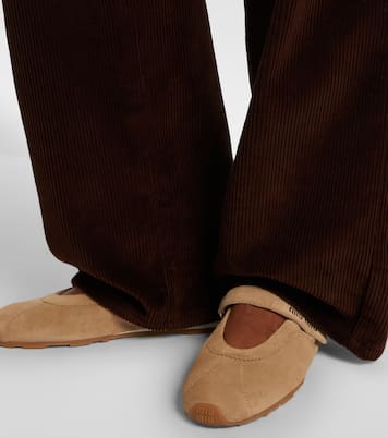 Ballerinas Plume aus Veloursleder | Miu Miu