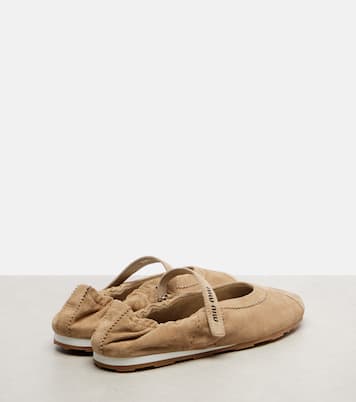 Ballerinas Plume aus Veloursleder | Miu Miu