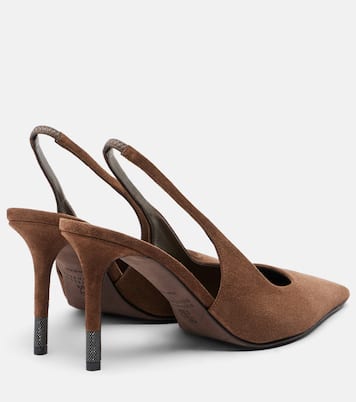 حذاء بامبس سلينغ باك من الجلد السويدي Monili | Brunello Cucinelli