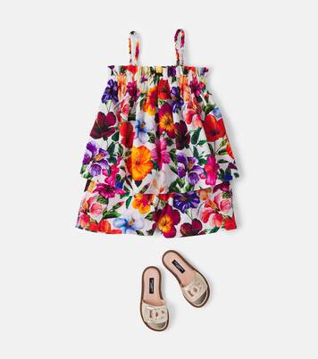 Floral cotton top and shorts set | Dolce&Gabbana Kids