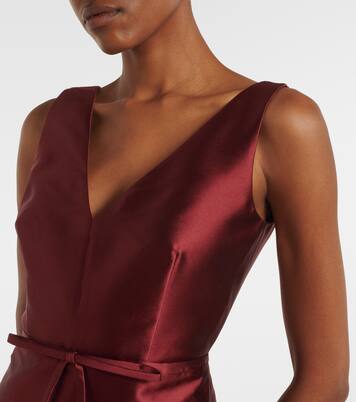 Robe en satin à appliqués floraux | Erdem