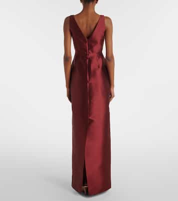 Robe en satin à appliqués floraux | Erdem