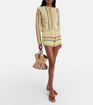Indra crochet striped cotton shorts | Zimmermann