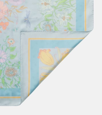Sciarpa in twill di seta con stampa floreale | Gucci
