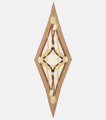 GG printed reversible silk twill scarf | Gucci