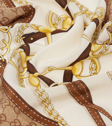 GG printed reversible silk twill scarf | Gucci