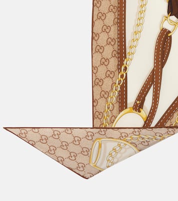 GG printed reversible silk twill scarf | Gucci