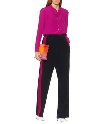 Pantalon ample à taille haute en crêpe de soie | Stella McCartney