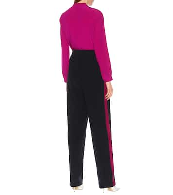 Pantalon ample à taille haute en crêpe de soie | Stella McCartney