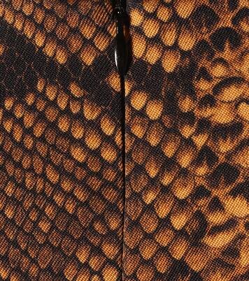 Robe midi en laine à motif serpent | Dries Van Noten