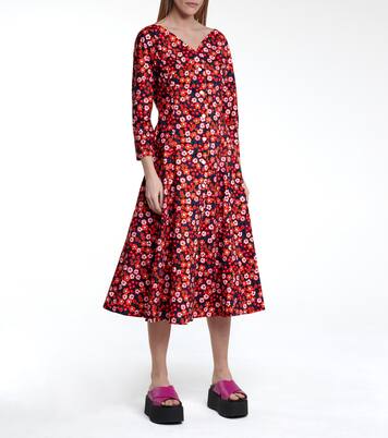 Floral cotton midi dress | Marni