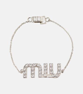 Crystal-embellished logo bracelet | Miu Miu