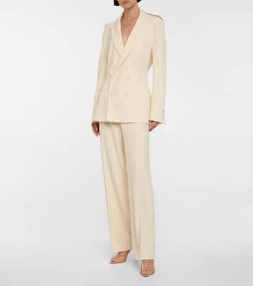 x Lotta Volkova Low-rise wool straight pants | Jean Paul Gaultier