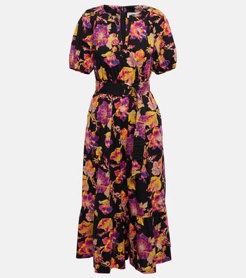 Robe midi Lindy en coton à fleurs | Diane von Furstenberg