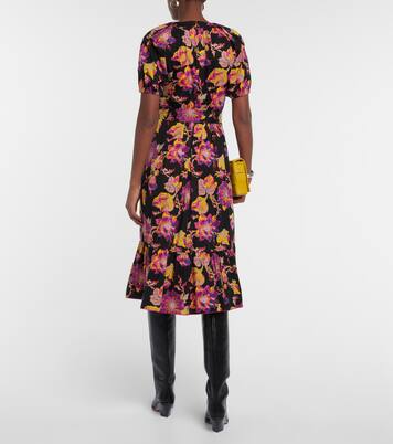 Robe midi Lindy en coton à fleurs | Diane von Furstenberg