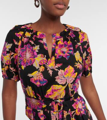 Robe midi Lindy en coton à fleurs | Diane von Furstenberg