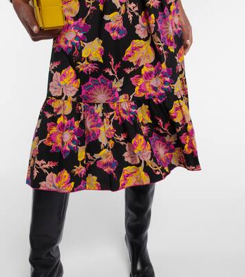 Robe midi Lindy en coton à fleurs | Diane von Furstenberg