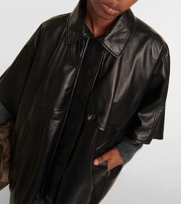Hemdjacke aus Leder | Brunello Cucinelli