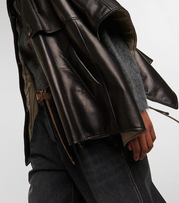 Hemdjacke aus Leder | Brunello Cucinelli