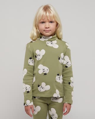 Printed cotton-blend turtleneck top | Bobo Choses