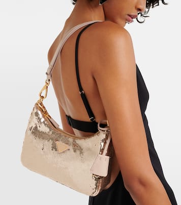 Sequined Re-Nylon shoulder bag | Prada