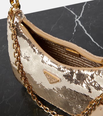 Sequined Re-Nylon shoulder bag | Prada