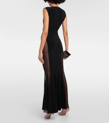 Maxikleid aus Jersey und Mesh | Norma Kamali