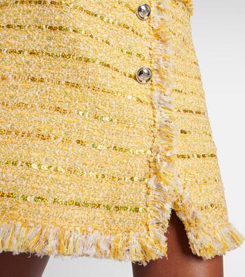 Minifalda de punto bouclé con flecos | Giambattista Valli