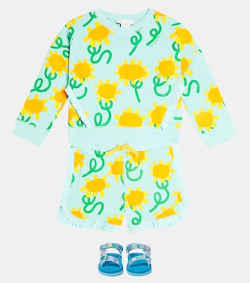 Floral cotton sweatshirt and sweatpants set | Stella McCartney Kids