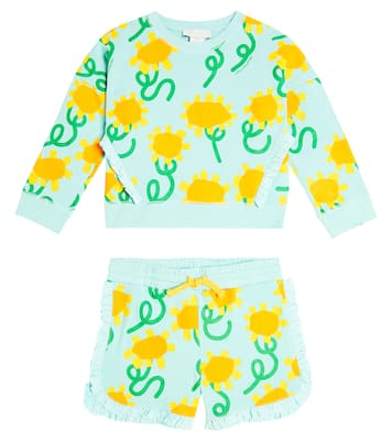 Floral cotton sweatshirt and sweatpants set | Stella McCartney Kids