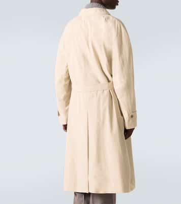 Trench-coat en gabardine de coton à logo | Miu Miu