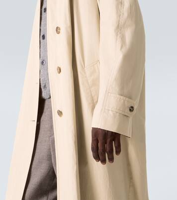 Trench-coat en gabardine de coton à logo | Miu Miu