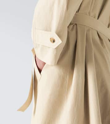 Trench-coat en gabardine de coton à logo | Miu Miu