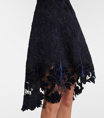 Robe longue en guipure et velours | Oscar de la Renta