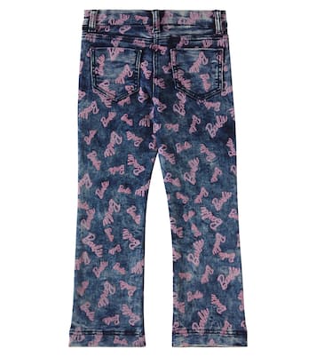 x Barbie® printed straight jeans | Monnalisa