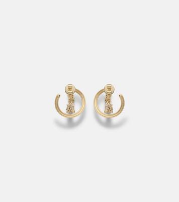 Scatter Double 18kt gold earrings with diamonds | Ananya