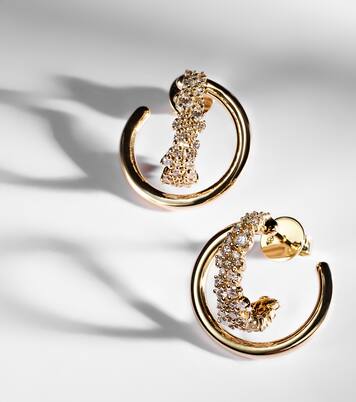 Scatter Double 18kt gold earrings with diamonds | Ananya