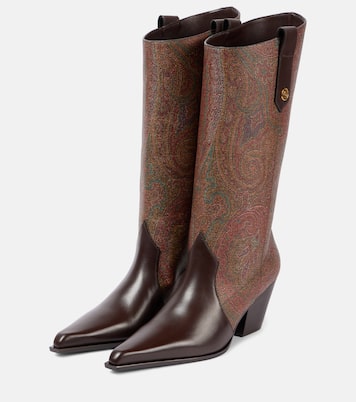 Paisley coated canvas knee-high boots | Etro