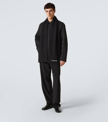 Bufanda de mezcla de lana con logo | Balenciaga