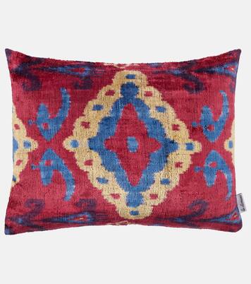Patterned velvet cushion | Les-Ottomans