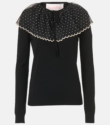 Tulle-trimmed wool sweater | Valentino