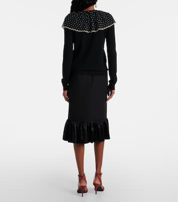 Tulle-trimmed wool sweater | Valentino