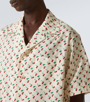 Cherryfic cotton poplin bowling shirt | Valentino